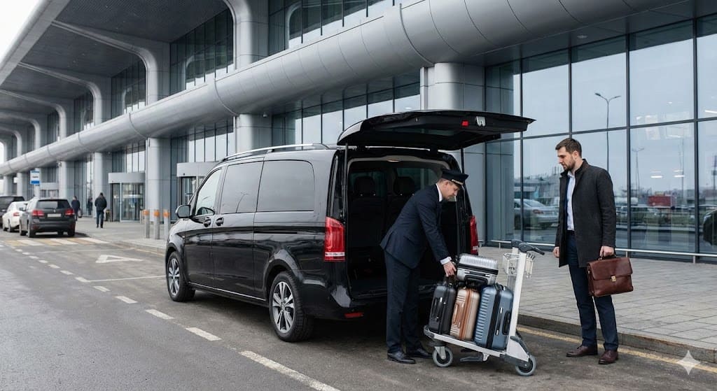 Минивэн MiniVan.Taxi у терминала аэропорта Шереметьево — премиум-трансфер с водителем Минивэн MiniVan.Taxi у терминала аэропорта Шереметьево — премиум-трансфер с водителем